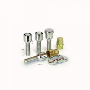 Купить Секретки Вектор болт 14х1,50 L40 сфера с вращ. кольцом, колпачок, 2 ключа 17/19, Cr, комплект 384157X2  в Волгограде